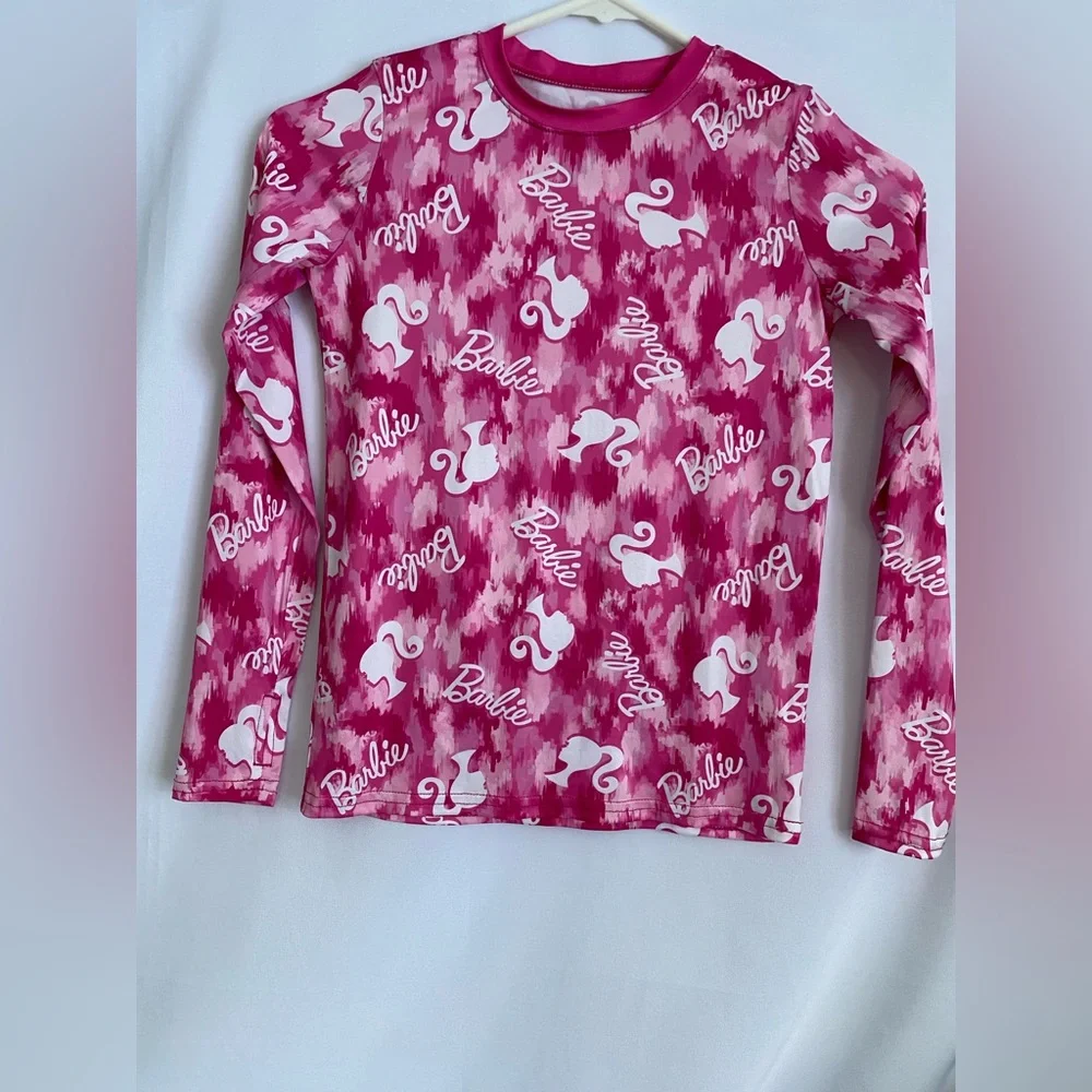 CUDDL DUDS Barbie Little Girls Stretch Poly Long Sleeve Crew Pajama‎ Size M NWOT